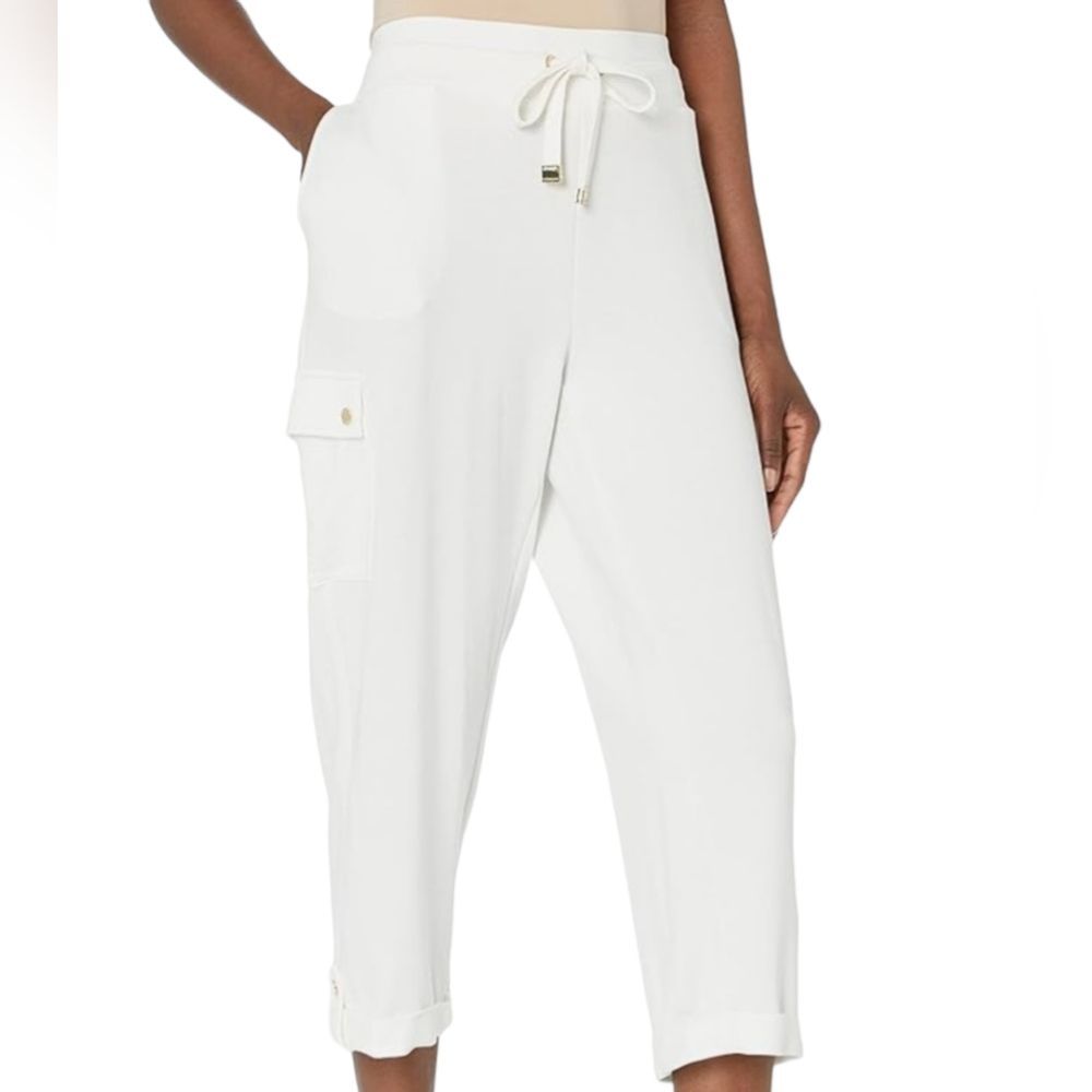 Calvin Klein Woman’s Cropped Cargo White Joggers NWT